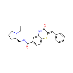 CCN1CCC[C@@H]1CNC(=O)c1ccc2c(c1)NC(=O)/C(=C/c1ccccc1)S2 ZINC000095552365