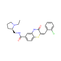 CCN1CCC[C@@H]1CNC(=O)c1ccc2c(c1)NC(=O)/C(=C\c1ccccc1Cl)S2 ZINC000004466051