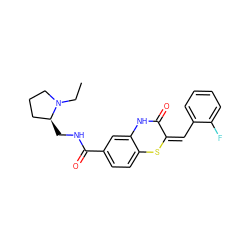 CCN1CCC[C@@H]1CNC(=O)c1ccc2c(c1)NC(=O)/C(=C\c1ccccc1F)S2 ZINC000004466023