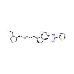 CCN1CCC[C@@H]1CNCCCn1ccc2cc(NC(=N)c3cccs3)ccc21 ZINC000072106010