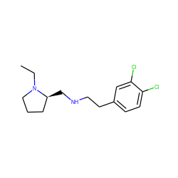 CCN1CCC[C@@H]1CNCCc1ccc(Cl)c(Cl)c1 ZINC000019368514