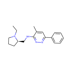 CCN1CCC[C@@H]1CNc1nnc(-c2ccccc2)cc1C ZINC000027979649