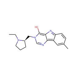 CCN1CCC[C@@H]1Cn1cnc2c3cc(C)ccc3nc-2c1O ZINC000008577876