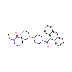 CCN1CCC[C@]2(CCCN(C3CCN(C(=O)c4c5ccccc5cc5ccccc45)CC3)C2)C1=O ZINC000073129791