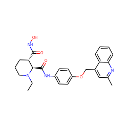 CCN1CCC[C@H](C(=O)NO)[C@H]1C(=O)Nc1ccc(OCc2cc(C)nc3ccccc23)cc1 ZINC000013587731