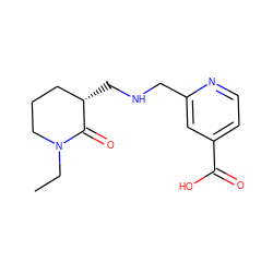 CCN1CCC[C@H](CNCc2cc(C(=O)O)ccn2)C1=O ZINC000653721510