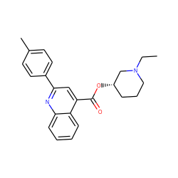 CCN1CCC[C@H](OC(=O)c2cc(-c3ccc(C)cc3)nc3ccccc23)C1 ZINC000004863299