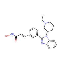 CCN1CCC[C@H](n2c(-c3cccc(/C=C/C(=O)NO)c3)nc3ccccc32)C1 ZINC000034166817