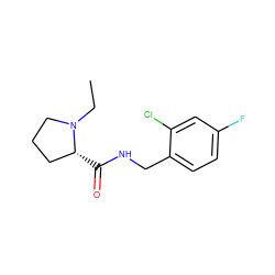 CCN1CCC[C@H]1C(=O)NCc1ccc(F)cc1Cl ZINC000058590870