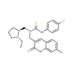 CCN1CCC[C@H]1CN(Cc1cc2ccc(C)cc2[nH]c1=O)C(=S)Nc1ccc(F)cc1 ZINC000001325961