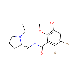 CCN1CCC[C@H]1CNC(=O)c1c(Br)c(Br)cc(O)c1OC ZINC000064448355