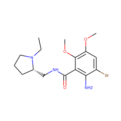 CCN1CCC[C@H]1CNC(=O)c1c(N)c(Br)cc(OC)c1OC ZINC000034223419