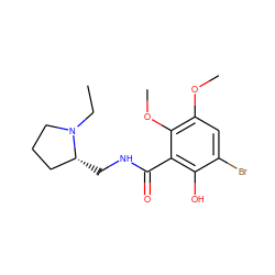 CCN1CCC[C@H]1CNC(=O)c1c(O)c(Br)cc(OC)c1OC ZINC000026386011