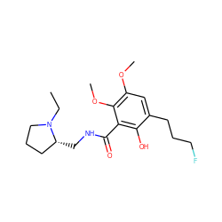 CCN1CCC[C@H]1CNC(=O)c1c(O)c(CCCF)cc(OC)c1OC ZINC000006385020