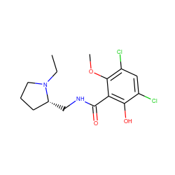 CCN1CCC[C@H]1CNC(=O)c1c(O)c(Cl)cc(Cl)c1OC ZINC000025757754