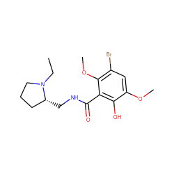 CCN1CCC[C@H]1CNC(=O)c1c(O)c(OC)cc(Br)c1OC ZINC000034343069