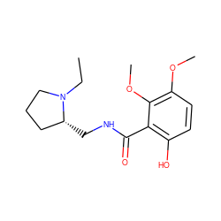 CCN1CCC[C@H]1CNC(=O)c1c(O)ccc(OC)c1OC ZINC000026382515