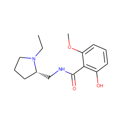 CCN1CCC[C@H]1CNC(=O)c1c(O)cccc1OC ZINC000005851787