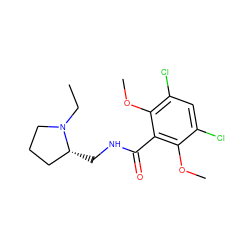 CCN1CCC[C@H]1CNC(=O)c1c(OC)c(Cl)cc(Cl)c1OC ZINC000002021795