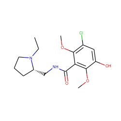 CCN1CCC[C@H]1CNC(=O)c1c(OC)c(O)cc(Cl)c1OC ZINC000064454354