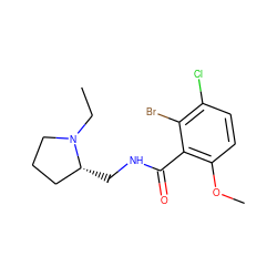 CCN1CCC[C@H]1CNC(=O)c1c(OC)ccc(Cl)c1Br ZINC000064454446