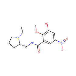 CCN1CCC[C@H]1CNC(=O)c1cc([N+](=O)[O-])cc(O)c1OC ZINC000064453451