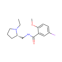 CCN1CCC[C@H]1CNC(=O)c1cc(I)ccc1OC ZINC000006385022