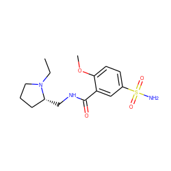 CCN1CCC[C@H]1CNC(=O)c1cc(S(N)(=O)=O)ccc1OC ZINC000000057008