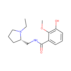 CCN1CCC[C@H]1CNC(=O)c1cccc(O)c1OC ZINC000064436620