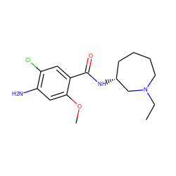 CCN1CCCC[C@@H](NC(=O)c2cc(Cl)c(N)cc2OC)C1 ZINC000027705626