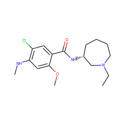 CCN1CCCC[C@@H](NC(=O)c2cc(Cl)c(NC)cc2OC)C1 ZINC000003951826