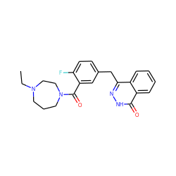 CCN1CCCN(C(=O)c2cc(Cc3n[nH]c(=O)c4ccccc34)ccc2F)CC1 ZINC000028570705