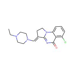 CCN1CCN(/C=C2\CCn3c2nc(=O)c2c(Cl)cccc23)CC1 ZINC000653893436