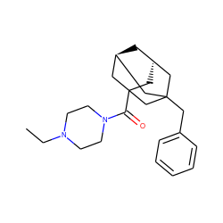 CCN1CCN(C(=O)C23C[C@H]4C[C@@H](CC(Cc5ccccc5)(C4)C2)C3)CC1 ZINC000101113797