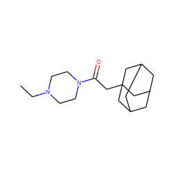 CCN1CCN(C(=O)CC23CC4CC(CC(C4)C2)C3)CC1 ZINC000016603388