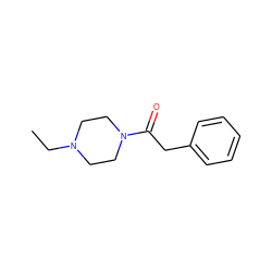 CCN1CCN(C(=O)Cc2ccccc2)CC1 ZINC000023379273