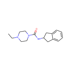 CCN1CCN(C(=O)NC2Cc3ccccc3C2)CC1 ZINC000036188136