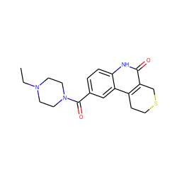 CCN1CCN(C(=O)c2ccc3[nH]c(=O)c4c(c3c2)CCSC4)CC1 ZINC000103173655