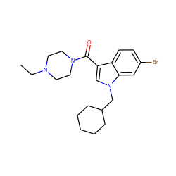 CCN1CCN(C(=O)c2cn(CC3CCCCC3)c3cc(Br)ccc23)CC1 ZINC000204962211