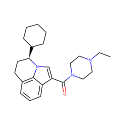 CCN1CCN(C(=O)c2cn3c4c(cccc24)CC[C@H]3C2CCCCC2)CC1 ZINC000013983276