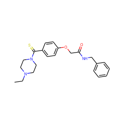 CCN1CCN(C(=S)c2ccc(OCC(=O)NCc3ccccc3)cc2)CC1 ZINC000005041292