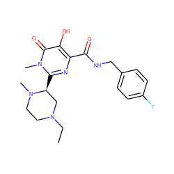 CCN1CCN(C)[C@@H](c2nc(C(=O)NCc3ccc(F)cc3)c(O)c(=O)n2C)C1 ZINC000023361068