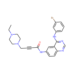 CCN1CCN(CC#CC(=O)Nc2ccc3ncnc(Nc4cccc(Br)c4)c3c2)CC1 ZINC000022941869