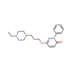 CCN1CCN(CCCOc2ccc(=O)n(-c3ccccc3)n2)CC1 ZINC000653859555