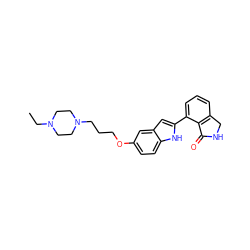 CCN1CCN(CCCOc2ccc3[nH]c(-c4cccc5c4C(=O)NC5)cc3c2)CC1 ZINC000040423583