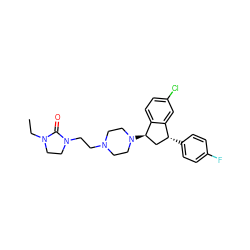 CCN1CCN(CCN2CCN([C@@H]3C[C@@H](c4ccc(F)cc4)c4cc(Cl)ccc43)CC2)C1=O ZINC000022940759