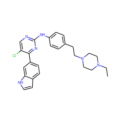 CCN1CCN(CCc2ccc(Nc3ncc(Cl)c(-c4ccc5cc[nH]c5c4)n3)cc2)CC1 ZINC000028821342