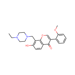 CCN1CCN(Cc2c(O)ccc3c(=O)c(-c4ccccc4OC)coc23)CC1 ZINC000019790397