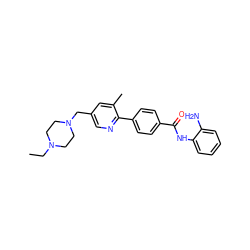 CCN1CCN(Cc2cnc(-c3ccc(C(=O)Nc4ccccc4N)cc3)c(C)c2)CC1 ZINC000029042649