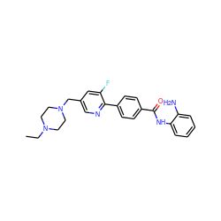 CCN1CCN(Cc2cnc(-c3ccc(C(=O)Nc4ccccc4N)cc3)c(F)c2)CC1 ZINC000029042580